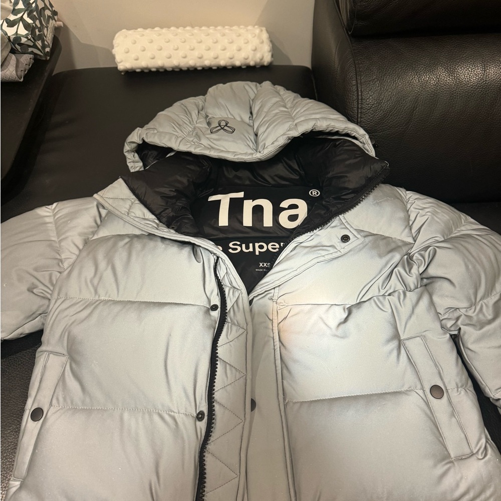 Aritzia super Puff reflective silver  Jacket - Picture 3 of 6